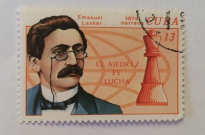 Почтовая марка Куба (Cuba correos) Emanuel Lasker and king | Год выпуска 1976 | Код каталога Михеля (Michel) CU 2120