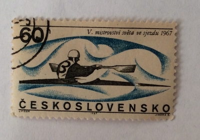 Почтовая марка Чехословакия (Ceskoslovensko ) 5th Intl. Wildwater Canoe (Kayak) Championship | Год выпуска 1967 | Код каталога Михеля (Michel) CS 1703-2