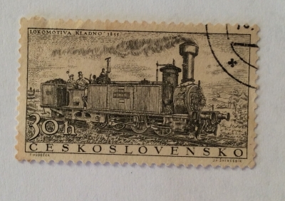 Почтовая марка Чехословакия (Ceskoslovensko ) Locomotive Kladno (1855) | Год выпуска 1956 | Код каталога Михеля (Michel) CS 989-2