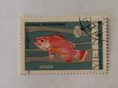 Почтовая марка Вьетнам (Vietnam) Crimson Snapper (Lutianus erythropterus) | Год выпуска 1967 | Код каталога Михеля (Michel) VN 490