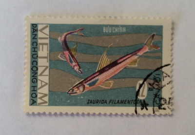 Почтовая марка Вьетнам (Vietnam) Threadfin Saury (Saurida filamentosa) | Год выпуска 1967 | Код каталога Михеля (Michel) VN 486