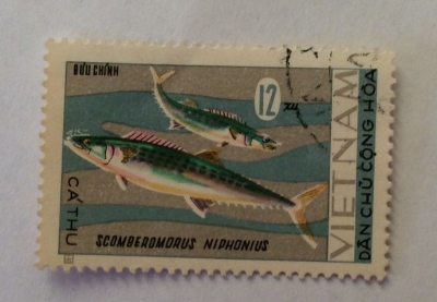 Почтовая марка Вьетнам (Vietnam) Japanese Spanish Mackerel (Scomberomorus niphonius) | Год выпуска 1967 | Код каталога Михеля (Michel) VN 487