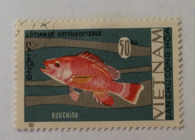 Почтовая марка Вьетнам (Vietnam) Crimson Snapper (Lutianus erythropterus) | Год выпуска 1967 | Код каталога Михеля (Michel) VN 490-2