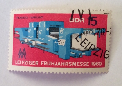 Почтовая марка ГДР (DDR) Offset printing machine | Год выпуска 1969 | Код каталога Михеля (Michel) DD 1449