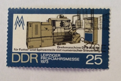 Почтовая марка ГДР (DDR) Centre lathe | Год выпуска 1973 | Код каталога Михеля (Michel) DD 1833