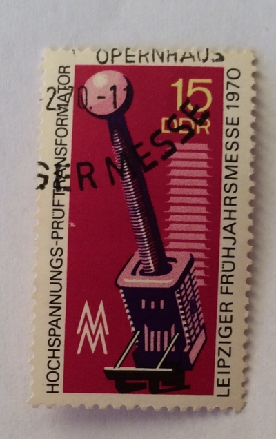 Почтовая марка ГДР (DDR) Test transformer | Год выпуска 1970 | Код каталога Михеля (Michel) DD 1552