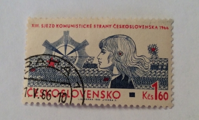 Почтовая марка Чехословакия (Ceskoslovensko ) Czechoslovak Communist Party, 13th Congress | Год выпуска 1966 | Код каталога Михеля (Michel) CS 1628