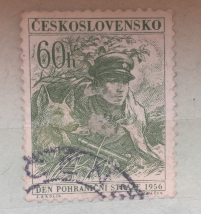 Почтовая марка Чехословакия (Ceskoslovensko ) Day of Border Guards | Год выпуска 1956 | Код каталога Михеля (Michel) CS 980