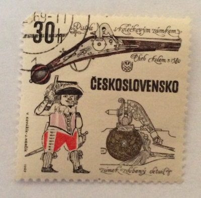 Почтовая марка Чехословакия (Ceskoslovensko ) Cheb pistol | Год выпуска 1969 | Код каталога Михеля (Michel) CS 1854-2