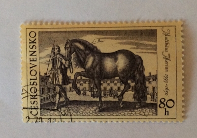 Почтовая марка Чехословакия (Ceskoslovensko ) Groom Leading Horse, by Matthaus Merian (1626) | Год выпуска 1969 | Код каталога Михеля (Michel) CS 1871