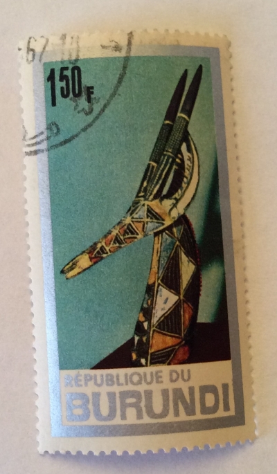 Почтовая марка Бурунди (Republique du Burundi) Dancemask of Kurumba-tribe | Год выпуска 1967 | Код каталога Михеля (Michel) BI 337