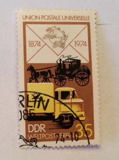 Почтовая марка ГДР (DDR) Postal car | Год выпуска 1974 | Код каталога Михеля (Michel) DD 1987