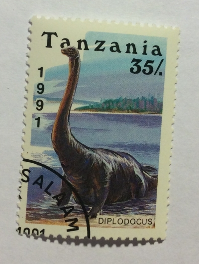 Почтовая марка Танзания (Tanzania) Diplodocus | Год выпуска 1991 | Код каталога Михеля (Michel) TZ 858