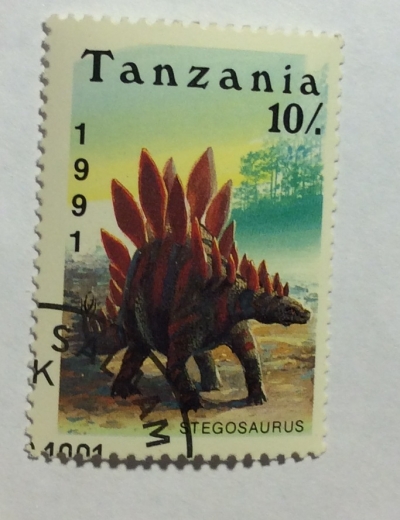 Почтовая марка Танзания (Tanzania) Stegosaurus | Год выпуска 1991 | Код каталога Михеля (Michel) TZ 854