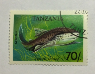 Почтовая марка Танзания (Tanzania) African Angelshark (Sguatina afrikana) | Год выпуска 1993 | Код каталога Михеля (Michel) TZ 1586