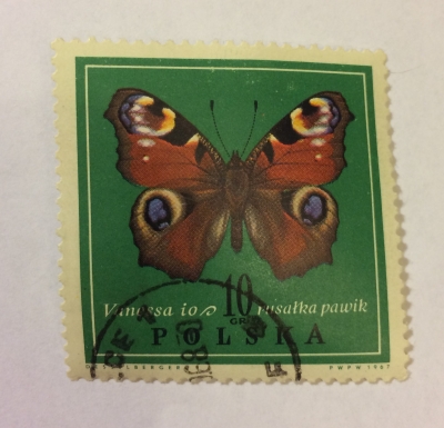 Почтовая марка Польша (Polska) European Peacock (Aglais io) | Год выпуска 1967 | Код каталога Михеля (Michel) PL 1797
