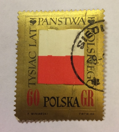 Почтовая марка Польша (Polska) Flag of Poland-1 | Год выпуска 1966 | Код каталога Михеля (Michel) PL 1690