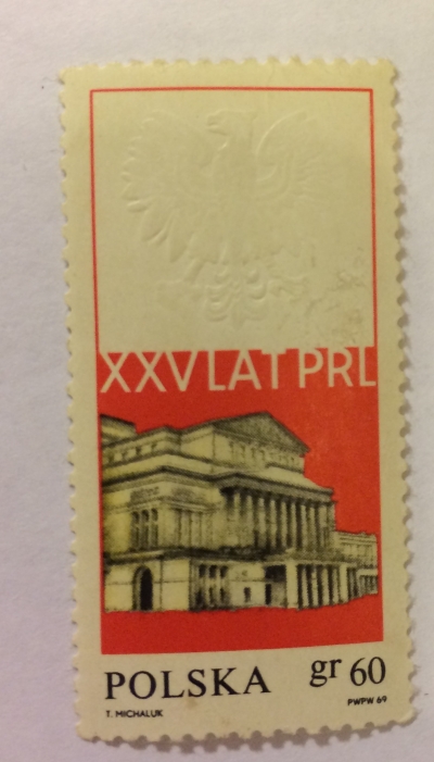 Почтовая марка Польша (Polska) Rebuilt Grant Theater, Warsaw | Год выпуска 1969 | Код каталога Михеля (Michel) PL 1934