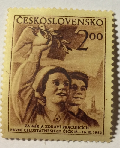 Почтовая марка Чехословакия (Ceskoslovensko) 1st National Congress or Czechoslovak Red Cross | Год выпуска 1952 | Код каталога Михеля (Michel) CS 770