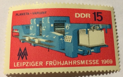 Почтовая марка ГДР (DDR) Offset printing machine | Год выпуска 1969 | Код каталога Михеля (Michel) DD 1449-2