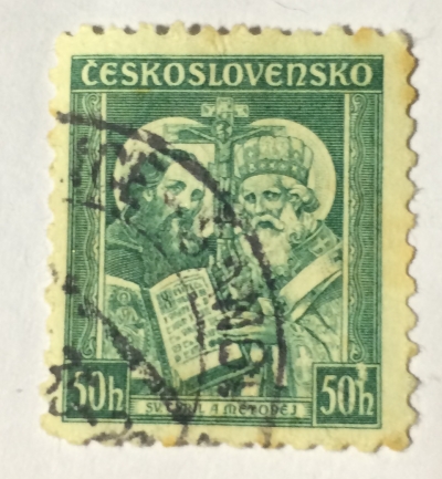Почтовая марка Чехословакия (Ceskoslovensko) Sts. Cyril and Methodius | Год выпуска 1935 | Код каталога Михеля (Michel) CS 339-2