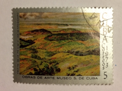 Почтовая марка Куба (Cuba correos) View of Santiago de Cuba, by Hernandez Giro | Год выпуска 1973 | Код каталога Михеля (Michel) CU 1895