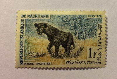 Почтовая марка Мавритания (Republique de Mauritanie) Spotted Hyena (Crocuta crocuta) | Год выпуска 1963 | Код каталога Михеля (Michel) MR 205