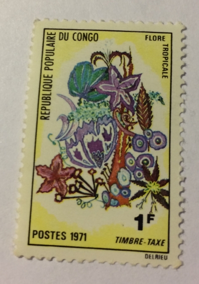 Почтовая марка Конго (Rebulique du Congo) Tropical Flowers | Год выпуска 1971 | Код каталога Михеля (Michel) CG P13