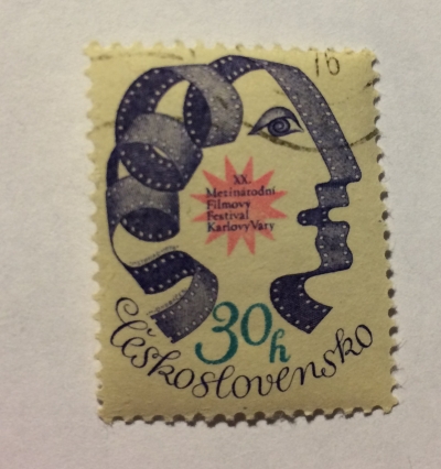 Почтовая марка Чехословакия (Ceskoslovensko ) 20th Intl. Film Festival, Karlovy Vary | Год выпуска 1976 | Код каталога Михеля (Michel) CS 2318