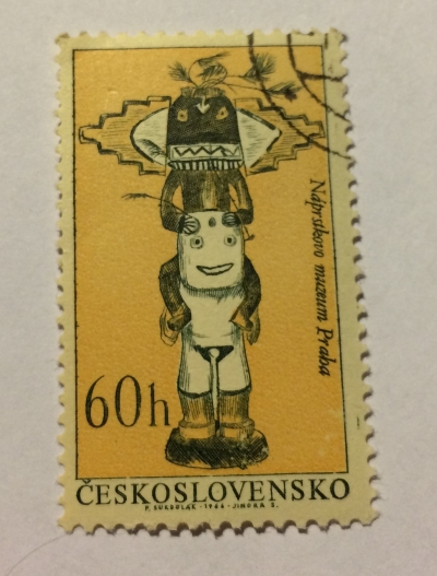 Почтовая марка Чехословакия (Ceskoslovensko ) Kachina, good spirit of the Hopi´s | Год выпуска 1966 | Код каталога Михеля (Michel) CS 1632-2