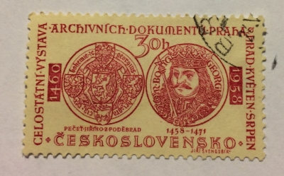 Почтовая марка Чехословакия (Ceskoslovensko ) King George of Podebrad | Год выпуска 1958 | Код каталога Михеля (Michel) CS 1073