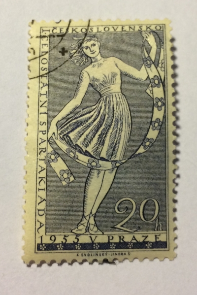 Почтовая марка Чехословакия (Ceskoslovensko ) Woman athlete | Год выпуска 1955 | Код каталога Михеля (Michel) CS 917