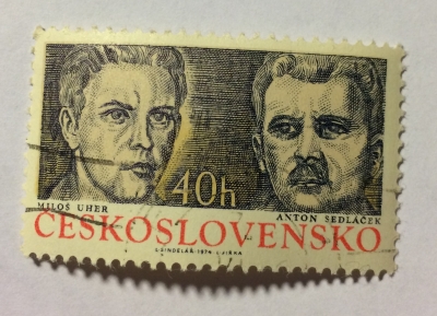 Почтовая марка Чехословакия (Ceskoslovensko ) Miloš Uher and Anton Sedláček | Год выпуска 1974 | Код каталога Михеля (Michel) CS 2190-2