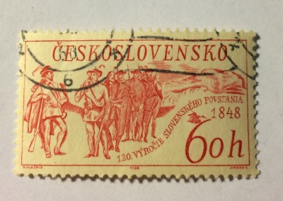 Почтовая марка Чехословакия (Ceskoslovensko ) Slovak Uprising 1848, 120th Anniversary | Год выпуска 1968 | Код каталога Михеля (Michel) CS 1815-2