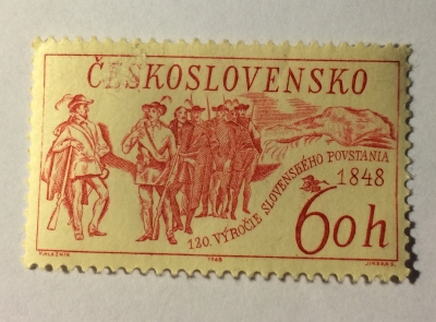 Почтовая марка Чехословакия (Ceskoslovensko ) Slovak Uprising 1848, 120th Anniversary | Год выпуска 1968 | Код каталога Михеля (Michel) CS 1815-3