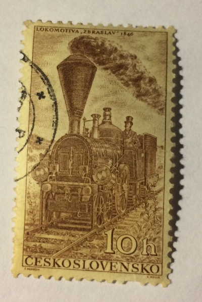 Почтовая марка Чехословакия (Ceskoslovensko ) Locomotive Zbraslav (1846) | Год выпуска 1956 | Код каталога Михеля (Michel) CS 988-3