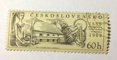 Почтовая марка Чехословакия (Ceskoslovensko ) Cent. of the Zniev Gymnasium | Год выпуска 1969 | Код каталога Михеля (Michel) CS 1865