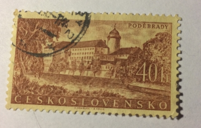 Почтовая марка Чехословакия (Ceskoslovensko ) Poděbrady | Год выпуска 1958 | Код каталога Михеля (Michel) CS 1086-2
