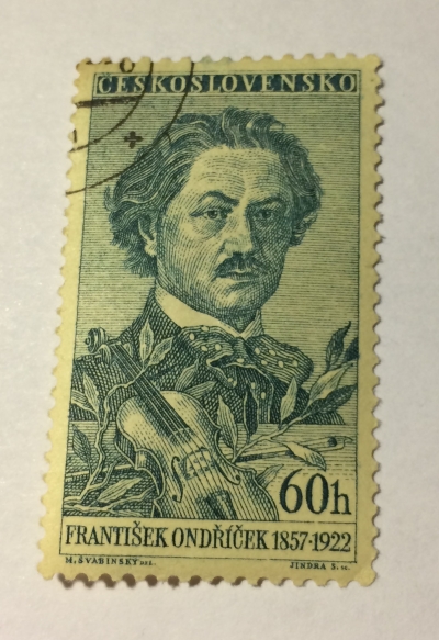 Почтовая марка Чехословакия (Ceskoslovensko) František Ondříček (1857-1922) | Год выпуска 1957 | Код каталога Михеля (Michel) CS 1020-3
