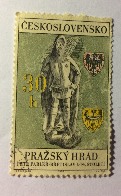 Почтовая марка Чехословакия (Ceskoslovensko) Tombstone of Bretislav I. (1370) | Год выпуска 1968 | Код каталога Михеля (Michel) CS 1789-2