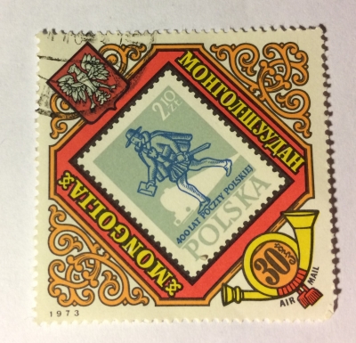Почтовая марка Монголия - Монгол шуудан (Mongolia) Poland (minr 1066) | Год выпуска 1973 | Код каталога Михеля (Michel) MN 789