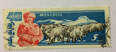 Почтовая марка Монголия - Монгол шуудан (Mongolia) Aries (Ovis ammon aries) | Год выпуска 1961 | Код каталога Михеля (Michel) MN 242-2