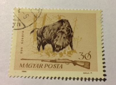 Почтовая марка Венгрия (Magyar Posta) Wild Boar (Sus scrofa) | Год выпуска 1964 | Код каталога Михеля (Michel) HU 2080A