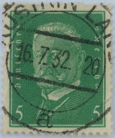 Почтовая марка Германия (Deutiches Reich) Paul Von Hindenburg (1847-1934), 2nd President | Год выпуска 1928 | Код каталога Михеля (Michel) DR 411-2