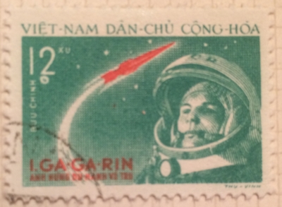 Почтовая марка Вьетнам (Vietnam) First Space Flight - Juri Gagarin | Год выпуска 1961 | Код каталога Михеля (Michel) VN 167