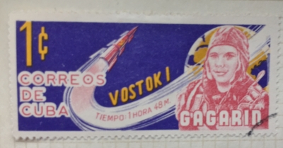 Почтовая марка Куба (Cuba correos) Gagarin and "Vostok 1" | Год выпуска 1963 | Код каталога Михеля (Michel) CU 835