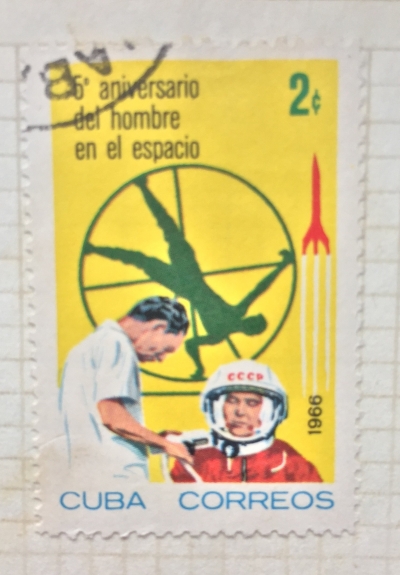 Почтовая марка Куба (Cuba correos) Cosmonauts in training | Год выпуска 1966 | Код каталога Михеля (Michel) CU 1154