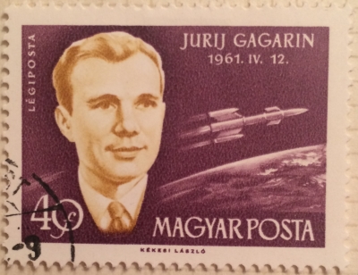 Почтовая марка Венгрия (Magyar Posta) Yuri A. Gagarin | Год выпуска 1961 | Код каталога Михеля (Michel) HU 1873A