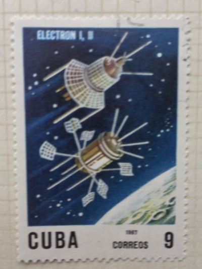 Почтовая марка Куба (Cuba correos) Elektron 1 and 2 | Год выпуска 1967 | Код каталога Михеля (Michel) CU 1356