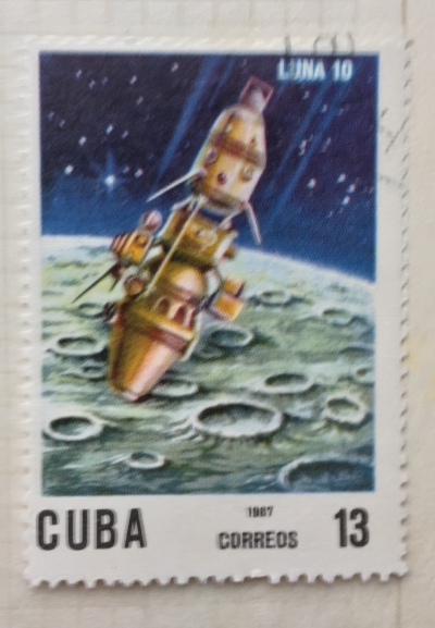 Почтовая марка Куба (Cuba correos) Luna 10 | Год выпуска 1967 | Код каталога Михеля (Michel) CU 1358